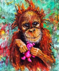 Aesthetic Baby Orangutan paint by numbers