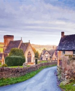 Aesthetics Cotswolds Houses paint by numbers