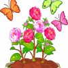 Blooming Flowers And Butterflies paint by numbers