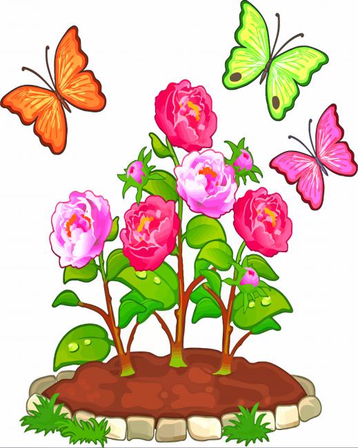 Blooming Flowers And Butterflies paint by numbers