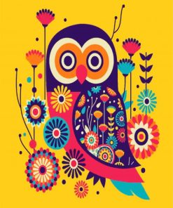 Colorful Owl Art paint by numbers