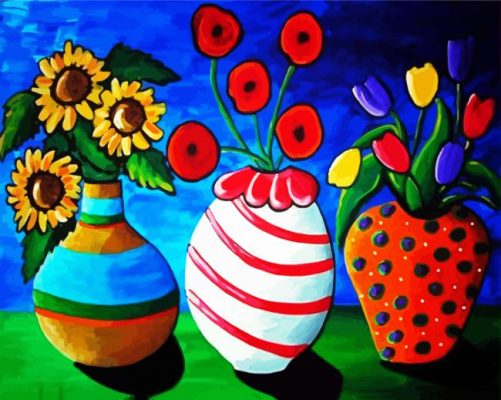 Aesthetics Vases Of Flowers paint by numbers