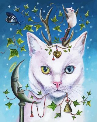 Beautiful White Cat paint by numbers