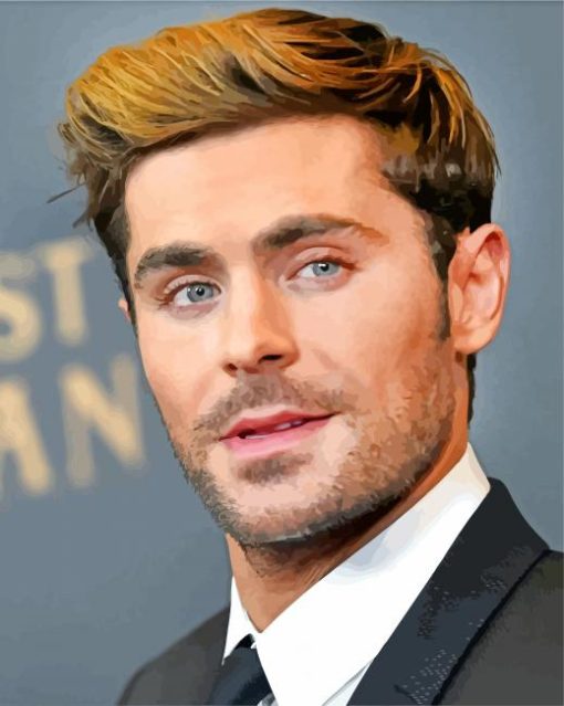 Aesthetic Zac Efron paint by numbers