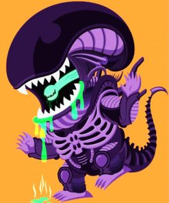 Baby Xenomorph paint by numbers