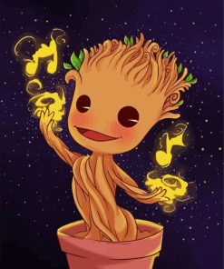 Baby Groot In Pot paint by numbers