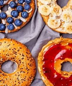 Bagels With Fruits paint by numbers