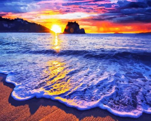 Bahamas Beach At Sunset paint by numbers