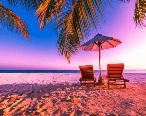 Bahamas Tropical Island paint by numbers