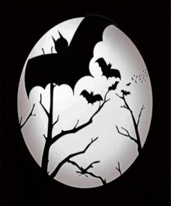 Bats Silhouettes paint by numbers