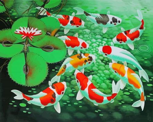 Beautiful Koi Fishes paintt by numbers