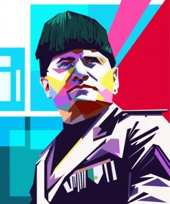 Benito Mussolini Pop Art paint by numbers