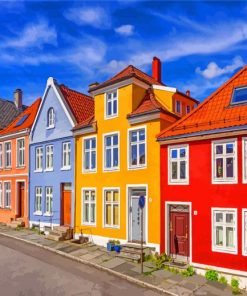 Bergen Colorful Houses paint by numbers