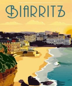 Biarritz Poster paint by numbers