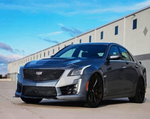 Black Cadillac CTS V paint by numbers