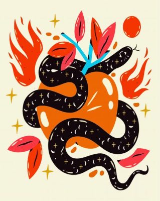 Black Snake Art paint by numbers