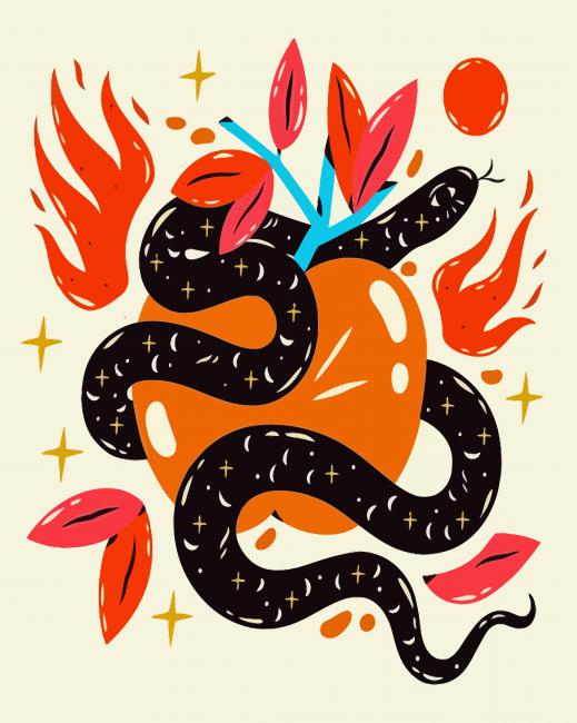 Black Snake Art paint by numbers