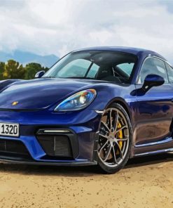 Cool Blue Porsche Cayman paint by numbers