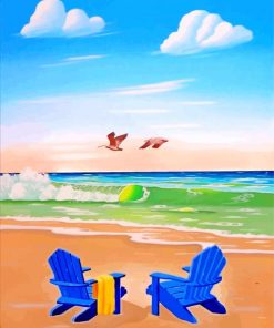 Blue Beach Chairs paint by numbers