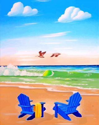 Blue Beach Chairs paint by numbers