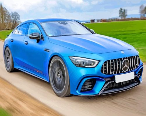 Mercedes Blue Coupe paint by numbers