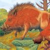 Wild Boar In Forest paint by numbers