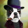 Boston Terrier With Hat paint by numbers