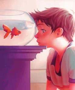 Boy And His Fish paint by numbers