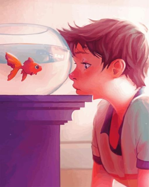 Boy And His Fish paint by numbers
