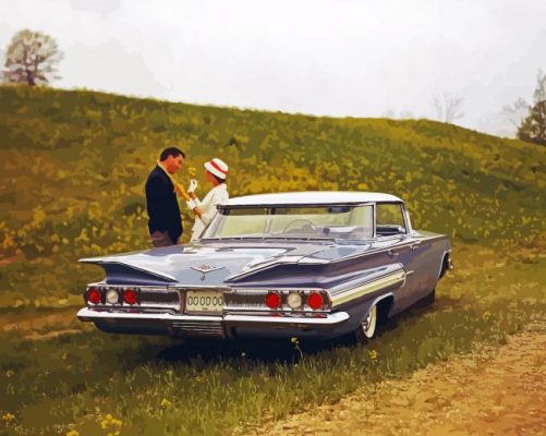 Couple And Chevrolet Impala paint by numbers