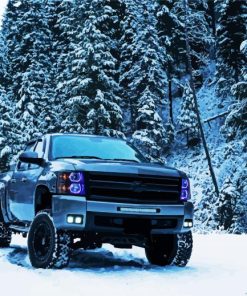 Chevy Silverado In Snow paint by numbers