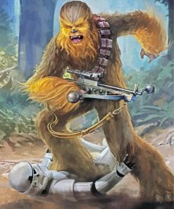 Stormtrooper And Chewbacca Fight paint by numbers