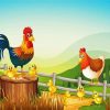 Chickens Family paint by numbers