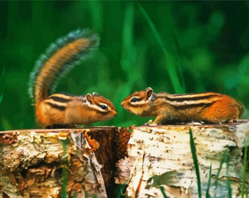 Chipmunks Animals paint by numbers