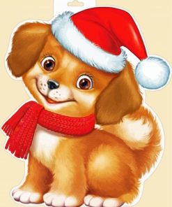 Christmas Dog paint by numbers