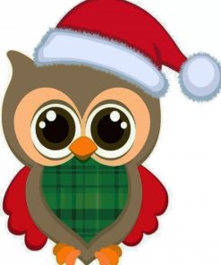 Christmas Owl Bird paint by numbers