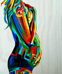 Colorful Pregnant Woman art paint by numbers