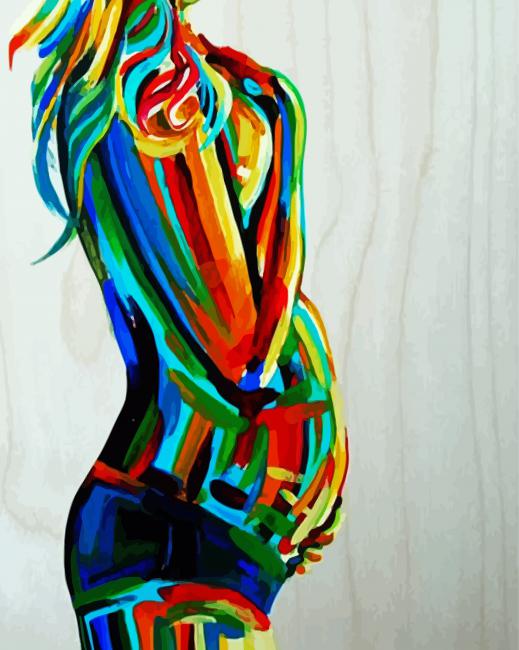 Colorful Pregnant Woman art paint by numbers