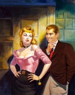 Couple Smoking Cigarettes paint by numbers