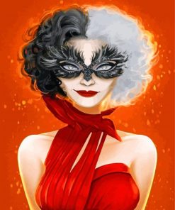 Cruella With Eye Mask paint by numbers