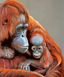 Orangutan Mother And Son paint by numbers