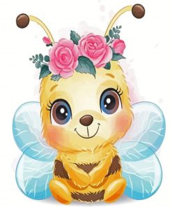 Cute Bee Insect paint by numbers