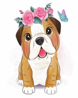 Cute Bulldog paint by numbers