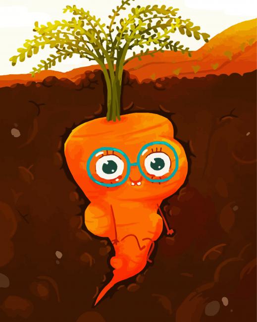 Cute Orange Carrot paint by numbers