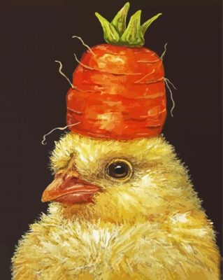 Chick With Carrot paint by numbers