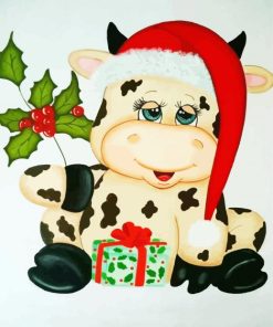 Christmas Cow paint by numbers