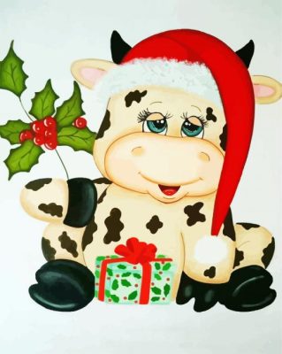 Christmas Cow paint by numbers