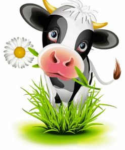 Little Cow With Flower paint by numbers