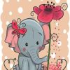 Cute Elephant With Butterfly paint by numbers