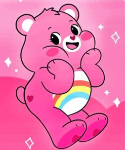 Cute Pink Bear paint by numbers